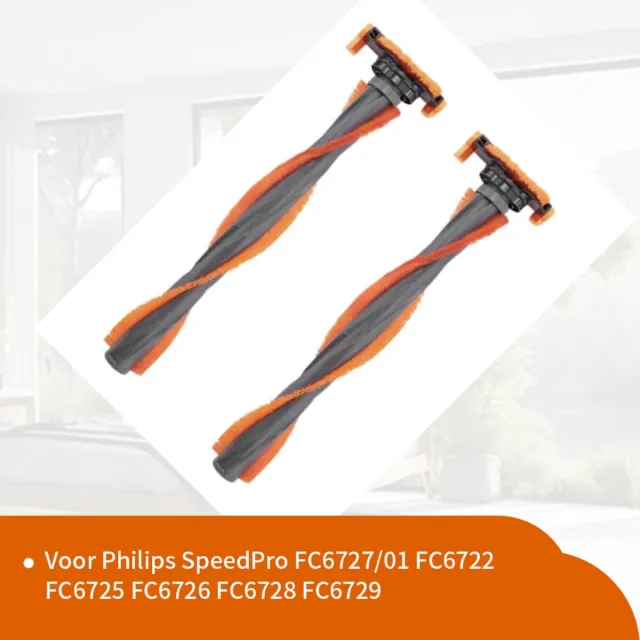 Replacements Borstels geschikt voor Philips Speedpro - 2 stuks - FC6721 t/m FC6729 - vervangt onderdeel CP1913/01 Oranje