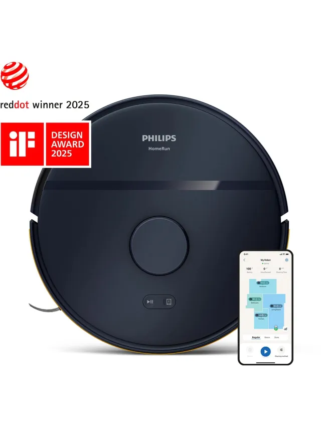 Philips XU2000/15 – Robot stofzuiger en dweil – 6000 Pa – Lasernavigatie Zwart