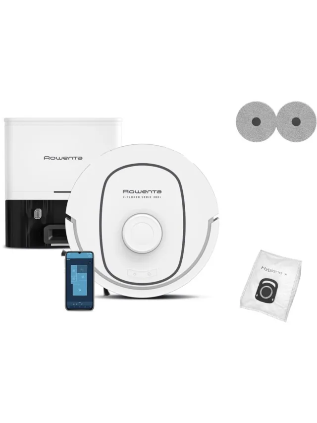 Rowenta X-Plorer Serie 380+ RR89U7 - Robotstofzuiger - 8.000 Pa - Geschikt voor Alle Vloertypes - Automatisch leegstation Wit