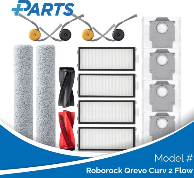 Plus.Parts Roborock Qrevo Curv 2 Flow Onderhoudsset (Plus.Parts® alternatief voor 8.02.0491) Overig