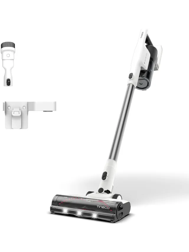 Tineco Pure One A25 Plus – Steelstofzuiger – 200AW – 60 minuten accu – LED‑verlichting - Snoerloze Stofzuiger - Stofzuiger Zonder Zak - Op Accu - Vacuum Cleaner - Zwart wit