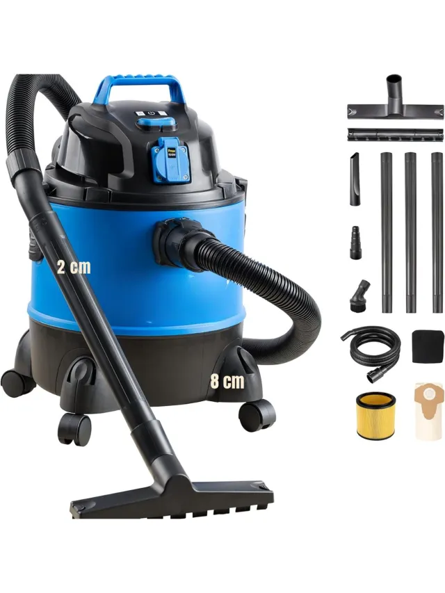 Levo Bouwstofzuiger Zonder Zak - Alleszuiger Met Accessoires - Waterzuiger Met 20 Liter Reservoir - Stofzuiger - Met Waterfilter En Blaasfunctie – 1250W - Voor Binnen en Buitenreiniging - Blauw - 34 x 34 cm x 45 cm zwart