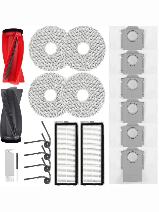 Geschikt voor Roborock (Merkloos) vo Edge S5A,Qrevo S5V stofzuiger,2 hoofdborstels,2 HEPA-filters,6 stofzakken,4 reinigingsdoeken,4 zijborstels,1 borstel
