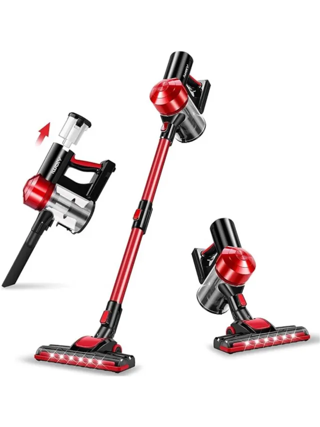 Thuys Stofzuiger zonder Zak – Op Accu – Tapijtreiniger – Vacuum Cleaner – Vlekkenreiniger – Draadloos – 150W – Rood