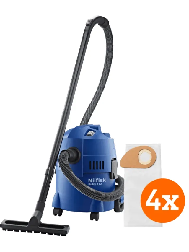 Nilfisk Buddy II 12 + Nilfisk Stofzakken voor Buddy II (4x)