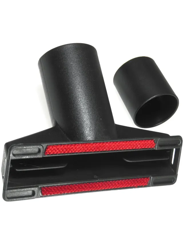 Dparts kleine zuigmond met rode strip - 32mm + 35mm - stofzuiger meubelzuigmond - universeel stofzuigermondstuk - geschikt voor Miele Bosch Siemens Philips AEG Karcher Zwart