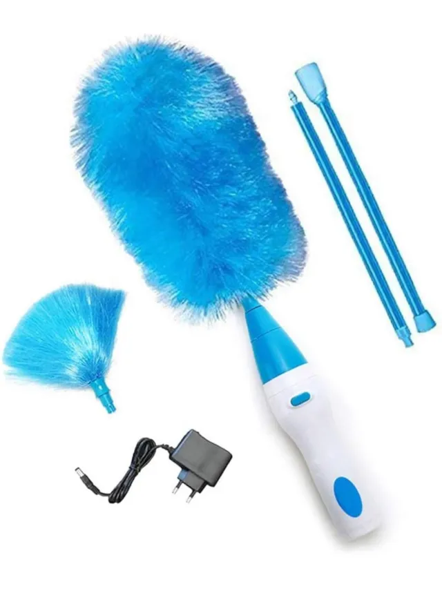Home & Marker Elektrische Stofkwasten - 360° Draaiende Stofborstel - Draadloze Stofzuiger - Handheld Stofzuiger - Elektrische Stofkwast - DUSTER Blauw