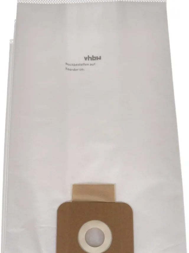 VHBW 20 stuks stofzakken, compatibel met de Columbus ST 7-stofzuiger – 44 cm x 24 cm, wit