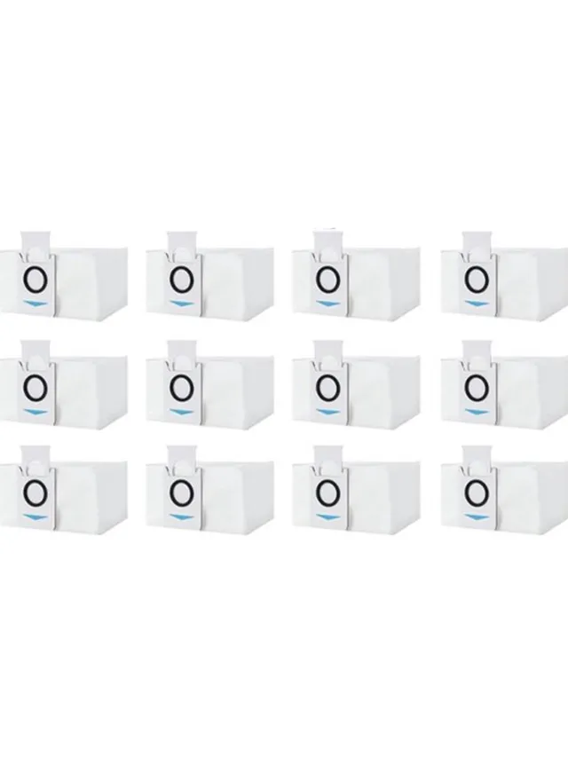 AMtechno 12 stuks stofzak accessoires, grote capaciteit stofzuigerzak reserveonderdelen, geschikt voor Ecovacs Deebot X1 Omni & X1 e Omni robot zuigstation Wit