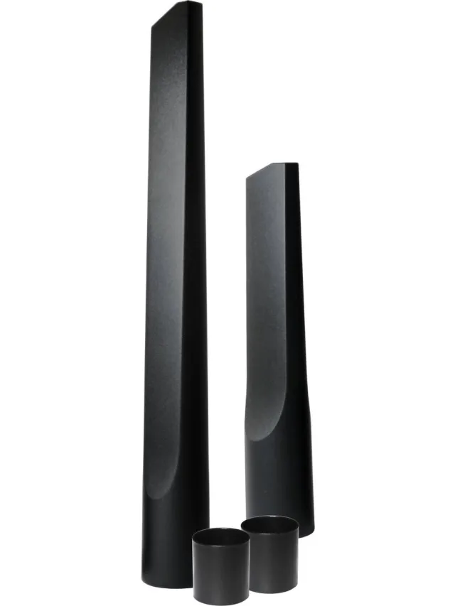 Dparts 2x Dparts stofzuiger spleetzuigmond - kort + lang - universeel kierenzuigmond - stofzuigermond kierenzuiger hulpstukken accessoires opzetborstel opzetstuk - geschikt voor AEG Philips Bosch Miele Inventum Numatic Henry Nilfisk Rowenta Zwart
