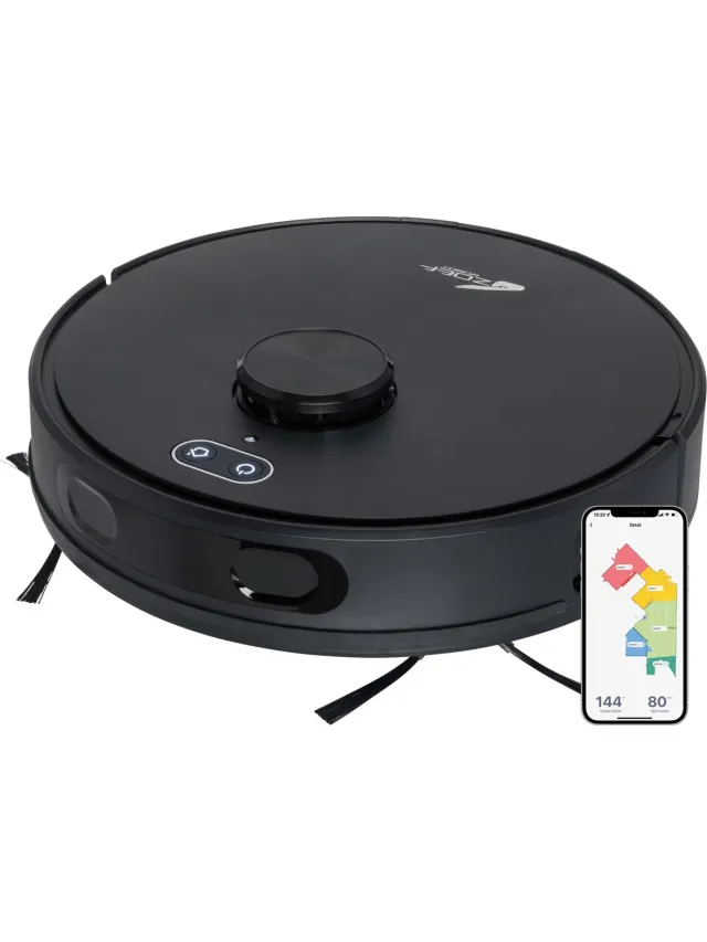 Zoef Robot Robotstofzuiger Willem 2.0 met laadstation - uitgebreide mapping - Robot vacuum - 6000Pa - Robot stofzuiger - geschikt voor huisdieren Zwart