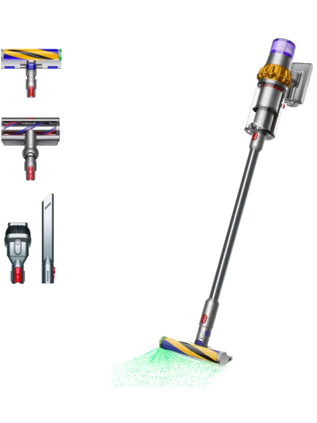 Dyson V15 Detect Absolute 2023 - Steelstofzuiger Incl. Kruimelzuiger Accuduur 60 Min Geel