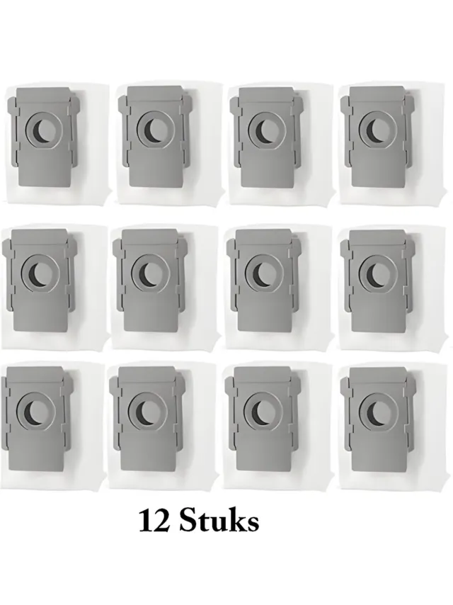 PolkaHome 12 Vervangende Stofzakken geschikt voor iRobot Roomba i8, i8+, i7, i7+, i6, i6+, i4, i4+, i5+, J5+, i3, i3+, S9, S9+, J7, J7+ – Stofzuigerzakken, Robotstofzuiger, iRobot Roomba Accessoires, HEPA Filter, stofzuiger zakken