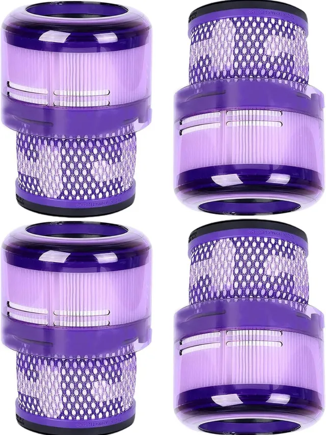 Promessa-Solutions 4 x Stofzuigerfilter compatibel met Dyson Omni-glide+ | Omni-glide, SV19 stofzuiger - HEPA-filter paars - Promessa-Solutions