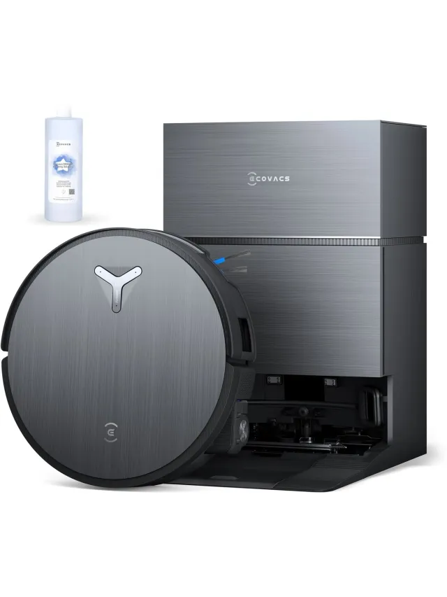 Ecovacs Deebot X11 Pro Omni Robotstofzuiger - 19.500 Pa - PowerBoost Snelladen - OZMO Roller Dweil - ZeroTangle 3.0 Anti‑Haarwikkel - AI Vlekdetectie 2.0 - TruePass 4WD Klim - Voor Harde Vloeren En Tapijt - Zwart - 1000ml Schoonmaakmiddel Zwart+1L Schoonmaakmiddel