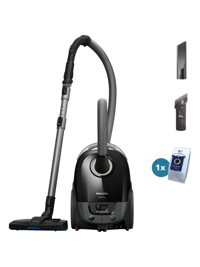 Philips 3000 Series Xd3112/09 - Stofzuiger Met Zak Max Zuigvermogen 900 W Zwart
