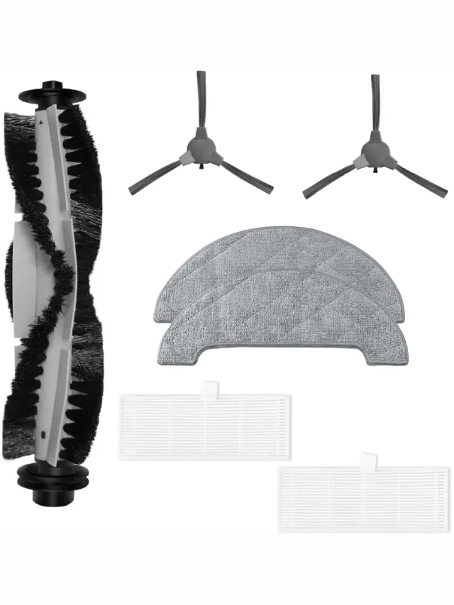 Wclavion Stofzuiger accessoireset - Geschikt voor INOMI LE7 SE8, met 2 dweildoeken, 2 filters, 2 zijborstels, 1 centrale borstel