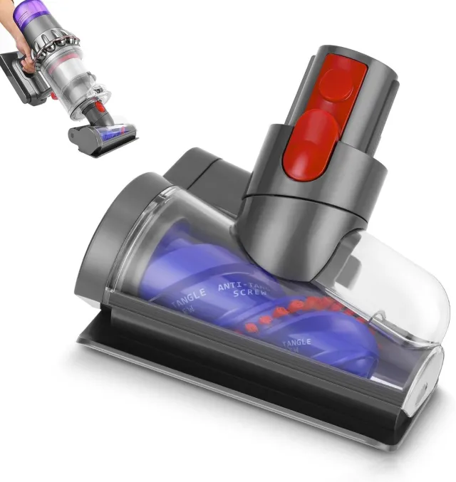 CHOOLY Stofzuigerborstelkop Met Anti-Klitfunctie En Taps Toelopende Borstelrol Voor Dyson V15 V11 V10 V8 V7 - Dieptereiniging Zelfreinigend Compact - Donkergrijs
