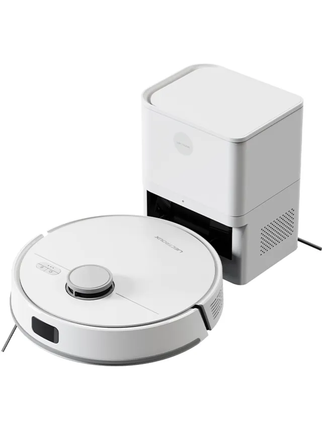 LIECTROUX Robotstofzuiger Met Dweilfunctie - 5000 Pa Zuigkracht - Leegt Automatisch - 3-In-1 Dweilrobot - LDS LiDAR Navigatie - Voor Tapijt En Harde Vloeren - Wit