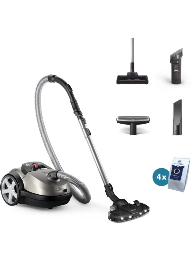 Philips Performer LED 8000 series XD8152/12 - Stofzuiger met zak - LED-mondstuk - 900W - Grijs