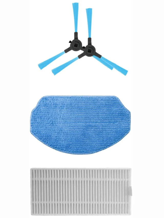 CleanWise Henk onderhoudskit - 1 dweil doek - 1 filter - 2 zijborstels - Reserve onderdelen Blauw