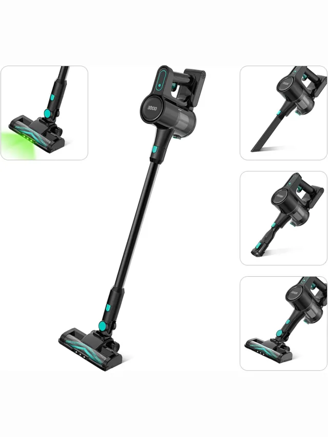 OOQE V-POWER TURBO - Geavanceerde draadloze steelstofzuiger met krachtige motor | Hoge Zuigkracht, Luchtstroom en Filtratie | Lichtgewicht | Ergonomisch en Gewrichtsvriendelijk | Geschikt voor Alle Typen Vloeren en Vuil | LED Licht | Zwart