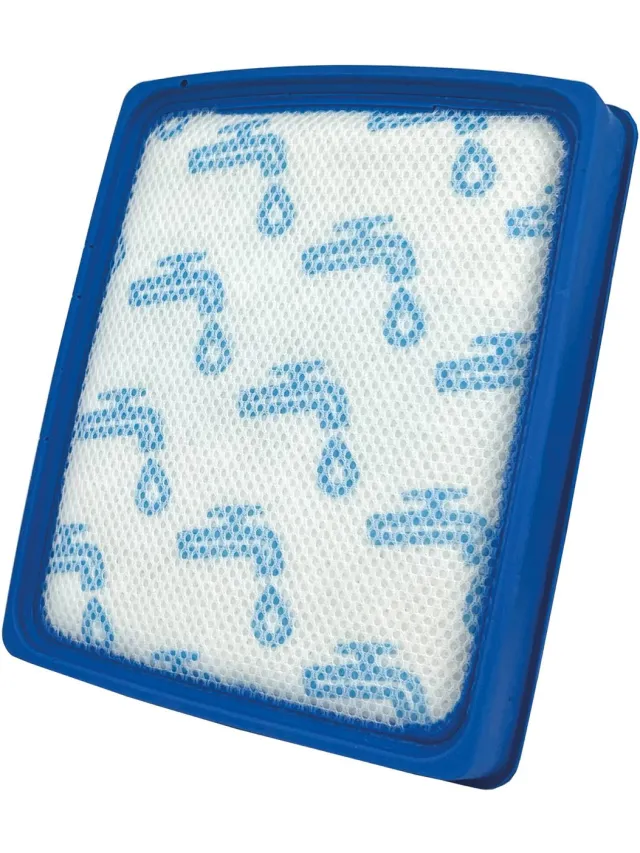 Multaparts uitwasbaar motorfilter voor Philips | Afm. 14,4 x 17,1 x 2,4 cm | O.a. geschikt voor Philips PowerPro Expert serie, PowerPro FC837.. serie | Voor stofzakloze stofzuigers | Vervanger voor FC6042/01, FC8003/01, CP0618/01 Blauw