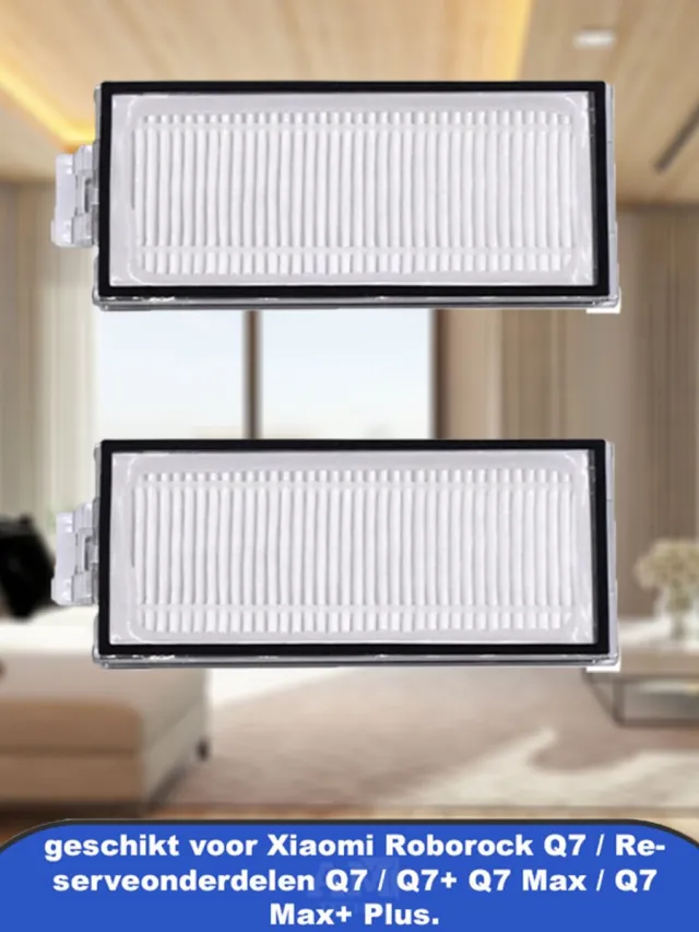 EDARTO Accessoires geschikt voor Xiaomi Roborock Q7 / Reserveonderdelen Q7 / Q7+ Q7 Max / Q7 Max+ Plus. 2 stuks filters