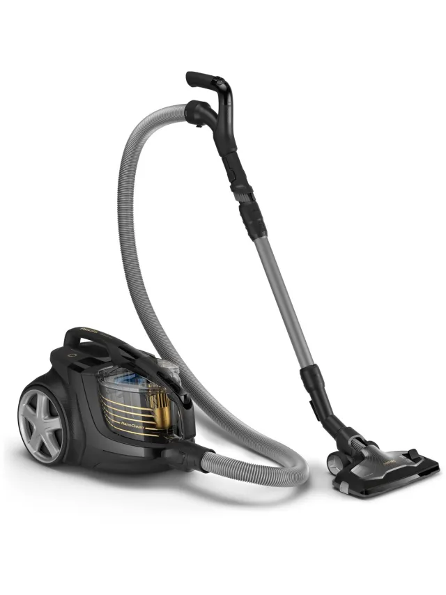 Philips Stofzuiger zonder Zak XB9154/09 - Lang Snoer - Alle Vloertypen - Met HEPA 13 Allergiefilter - Bediening in Handvat - Incl 2 Extra Mondstukken Zwart