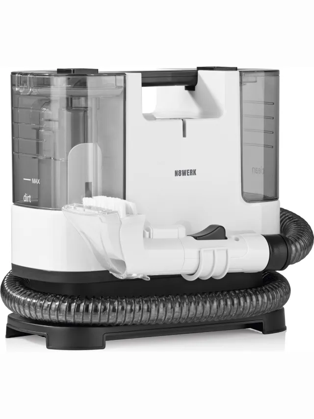 N8WERK Portable Clean meubel- en tapijtreiniger, licht en compact - vlekkenverwijderaar, krachtige 400 watt motor - schoon- en vuilwatertank wit