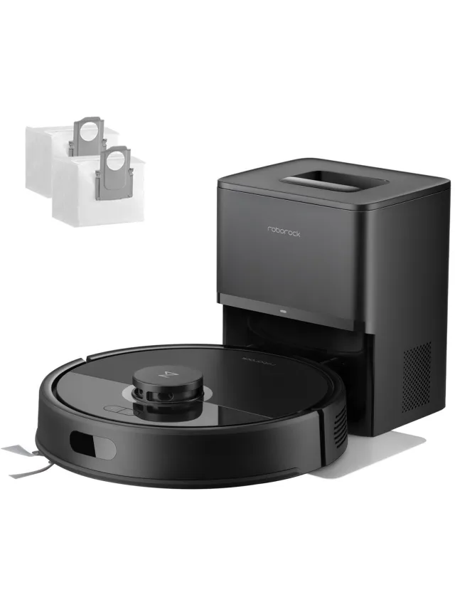Roborock Q7 L5+ Set-Robotstofzuiger-Dubbel Anti-Tangle Systeem-8000 Pa Zuigkracht-Elektronische Watertank-LiDAR-Navigatie-Ideaal voor Tapijten en Dierenharen-Zwart