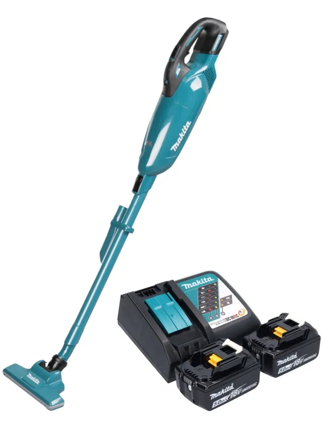 Makita DCL 283 FRT accustofzuiger 18 V 0,73 l borstelloos + 2x accu 5,0 Ah + oplader Groen