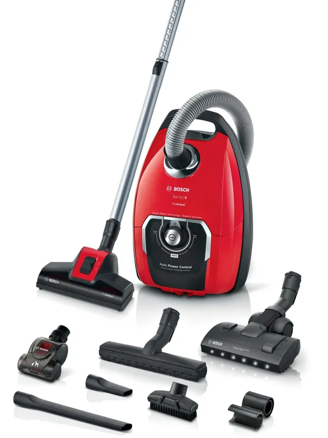 Bosch Serie 8 BGB8PET0L stofzuiger - 15 meter actieradius - 890 W - XXL Stofzak Zwart;Rood