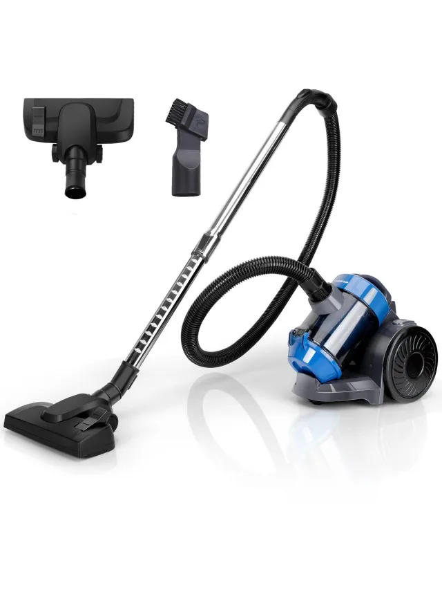 Aigostar Tidy - Steelstofzuiger - Stofzuiger Zonder Zak - 2 Liter - Vacuum cleaner zakloos - HEPA 12 filter - Lichtgewicht - Blauw