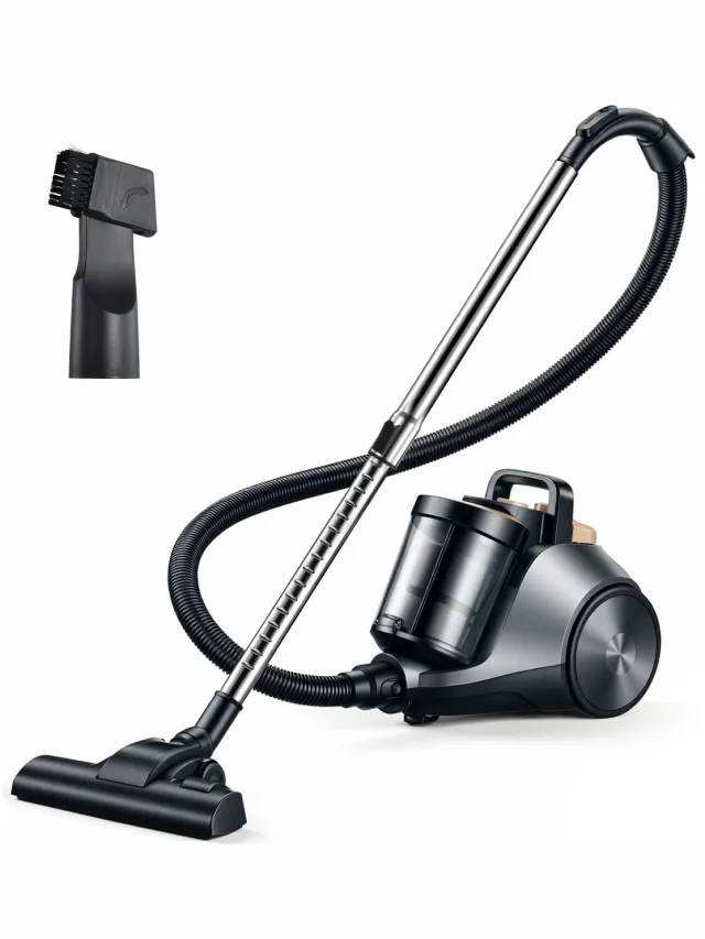 Swiss Haus BVC2325 Stofzuiger Zonder Zak – Zakloos – 900W - Cycloon Technologie – HEPA Filter – 2.3L Stofreservoir – Krachtige Zuigkracht – Compact & Licht - Zwart/Goud