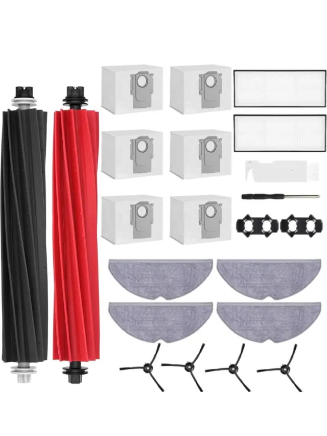 PolkaHome accessoireset geschikt voor Roborock S8 Pro Ultra stofzuiger, reserveonderdelen bevat 2 hoofdborstels, 4 stofzakken, 4 zijborstels, 4 filters, 4 reinigingsdoekjes, robotstofzuigeraccessoireset voor S8 Pro UItra reserveonderdelen