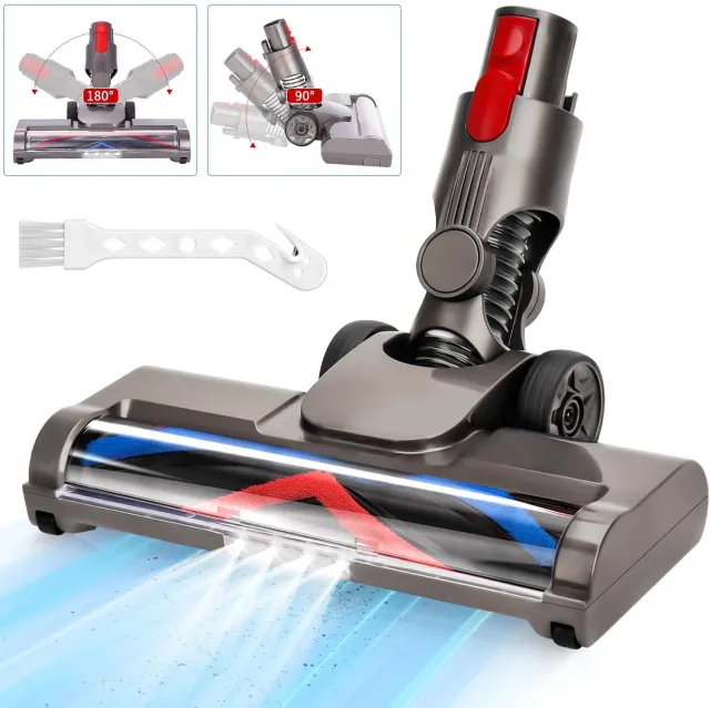 NCRealher Vervangende Zuigmond Voor Dyson - Vloerzuigmond Met 4 Ledlampjes Voor Dyson V7 V8 V10 V11 V15 - Gemotoriseerde Borstelopzetstukken Grijs