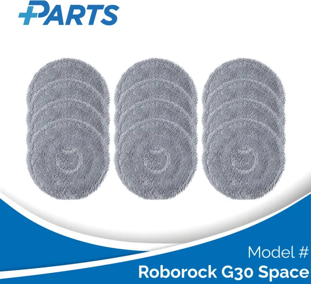 Plus.Parts Roborock G30 Space Dweilpads (12 Stuks, Plus.Parts® alternatief voor 8.02.0453) Overig