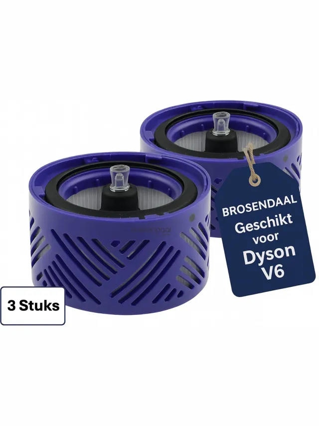 Brosendaal Dyson V6 Postfilter - Geschikt voor Dyson V6 Steelstofzuiger - SV03 SV05 SV06 SV07 - Wasbaar HEPA Filter - 3 stuks