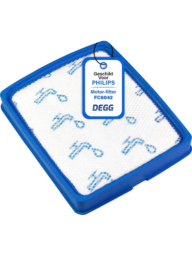 DEGG Filter geschikt voor Philips - FC6042 - Power pro expert series - Alternatief voor het origineel FC6042/01 en FC8003/01 - Wasbaar - Duurzaam - Premium Kwaliteit Blauw