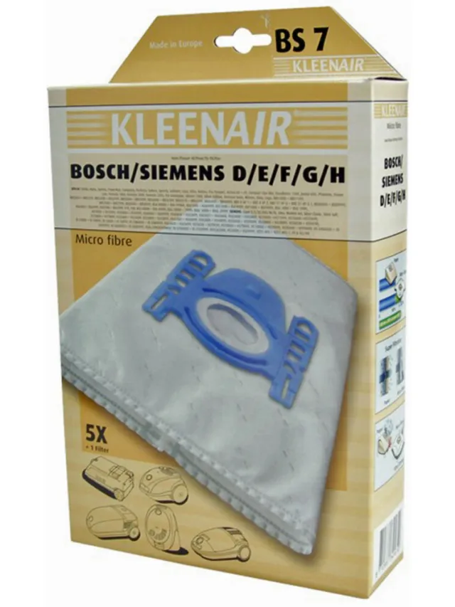 Kleenair 3x Kleenair Stofzuigerzakken Bosch en Siemens Bs-7 5 stuks