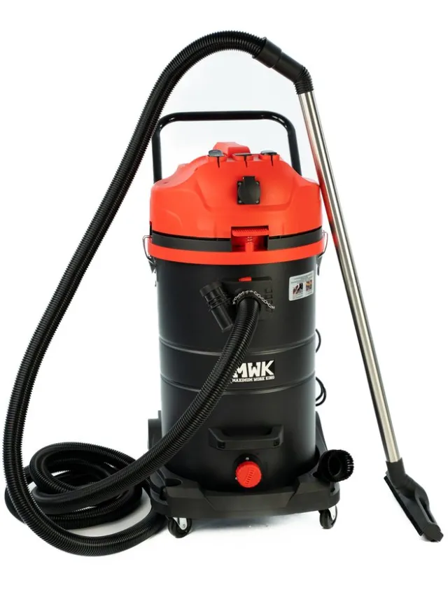 Maximum Work King 100L stofzuiger Black edition - 2800W - Nat en droog - twee motoren. zwart/rood/sliver