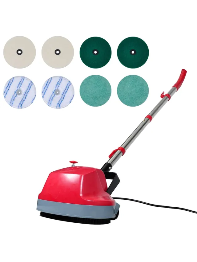 vidaXL 5-in-1 Tweekoppige vloerschrobber & polijstmachine Rood