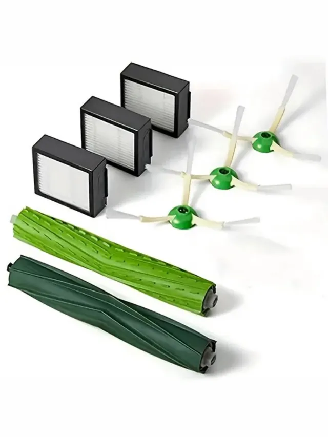 17Parts Onderhoudsset geschikt voor iRobot Roomba E, i- en j-serie (o.a. i7/i7+) - 8-delig - 2 hoofdborstels, 3 zijborstels en 3 filters Groen