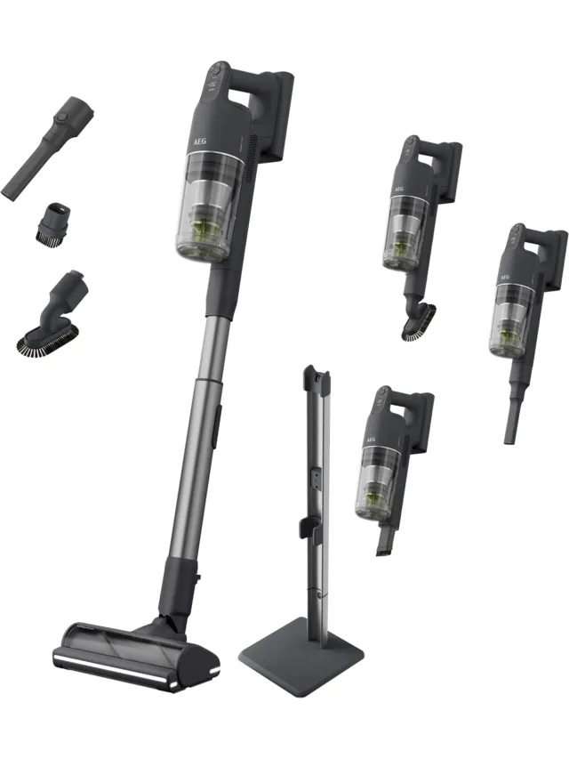 AEG AP91UB21DG 9000 - Steelstofzuiger - All Floor zuigmond - tot 95 minuten gebruiksduur - Kruimelzuiger - Vloerstandaard - LED-verlichting Donker Grijs