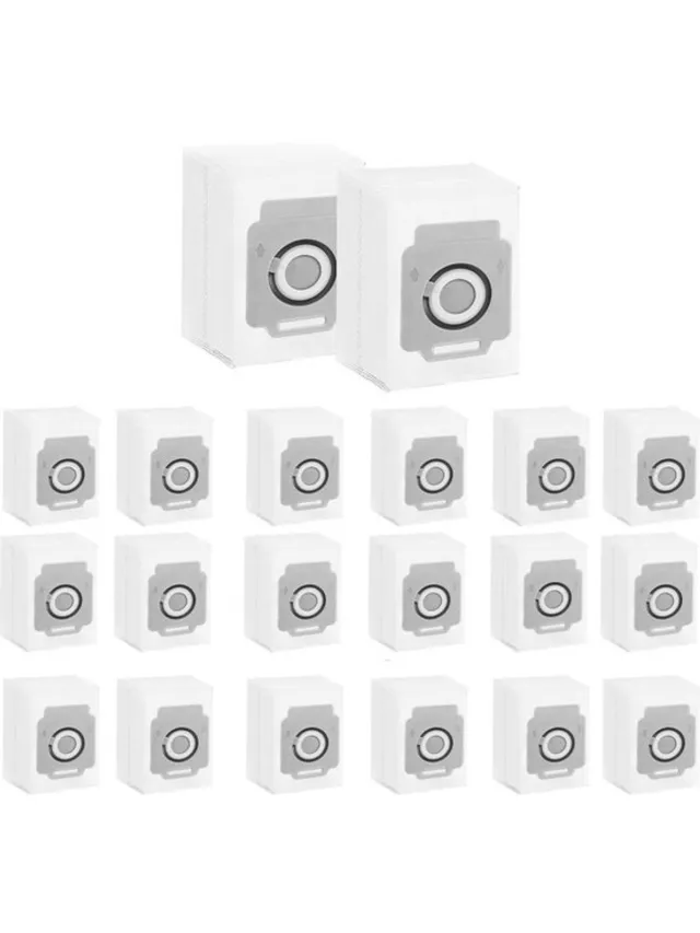 AMtechno 20 stofzuigerzakken geschikt voor iRobot Roomba i7 i7+ i3 i3+j7 J7+S9 S9+Clean Base, stofzuiger afzuigstation, vervangende stofzakken zakken, grote capaciteit, reservezak, stofzuigerzakken, past perfect wit