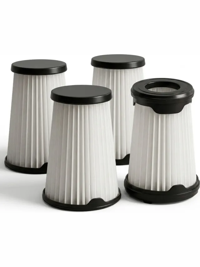 TOPS HEPA-filters geschikt voor AEG CX7-2 & QX8 - Vervangt AEF150 - Filterset voor steelstofzuiger - 4 stuks zwart