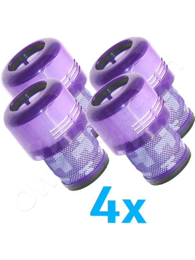 Owo collection 4 stuks motor-hepa filter geschikt voor Dyson V11 V15 sv14 sv15 sv17 sv22 sv28 paars