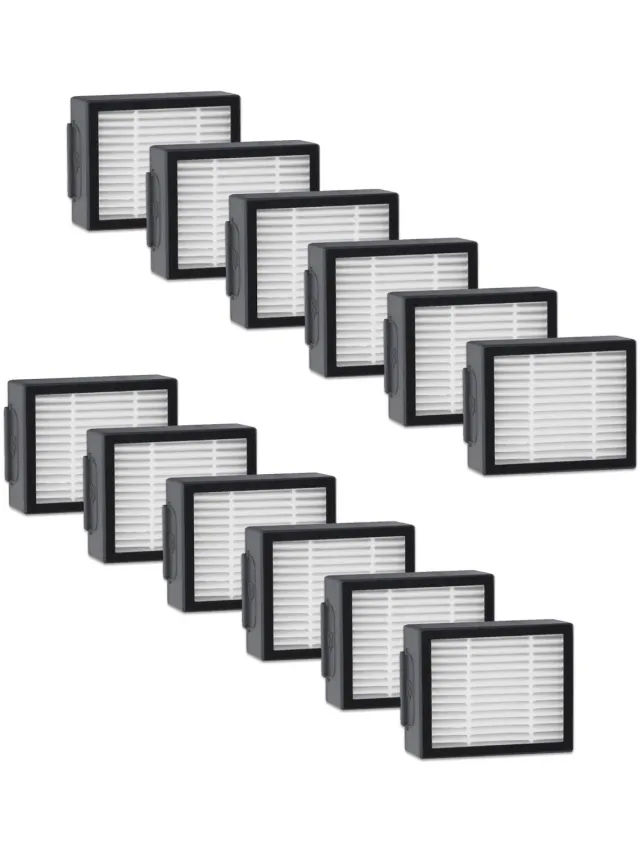 longziming HEPA Filters voor Robotstofzuiger - Vervangingsfilters - Fijnstof Filtratie - Wasbaar - Stofzuiger Accessoires - 12 Stuks zwart
