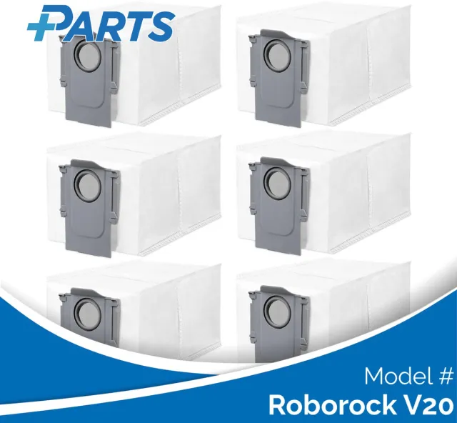 Plus.Parts Roborock V20 Stofzakken (6 Stuks, Plus.Parts® alternatief voor 8.02.0239) Overig